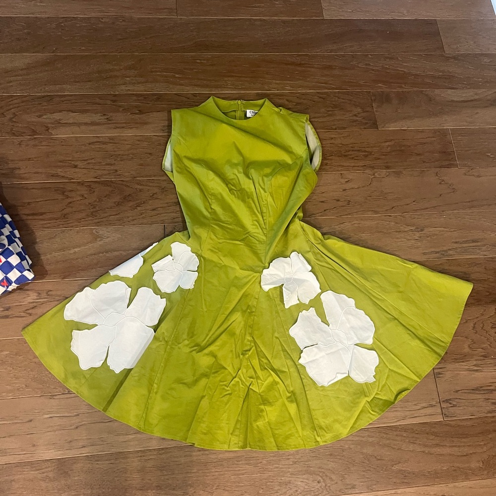 CROSBY by Mollie Burch Declan Dress in Grasshopper Green